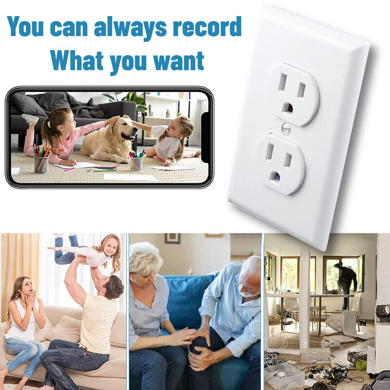 NEW! AC Wall Outlet Video Recorder 1080p HD WiFi IP Home Security Nanny Camera