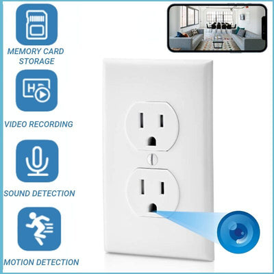 NEW! AC Wall Outlet Video Recorder 1080p HD WiFi IP Home Security Nanny Camera