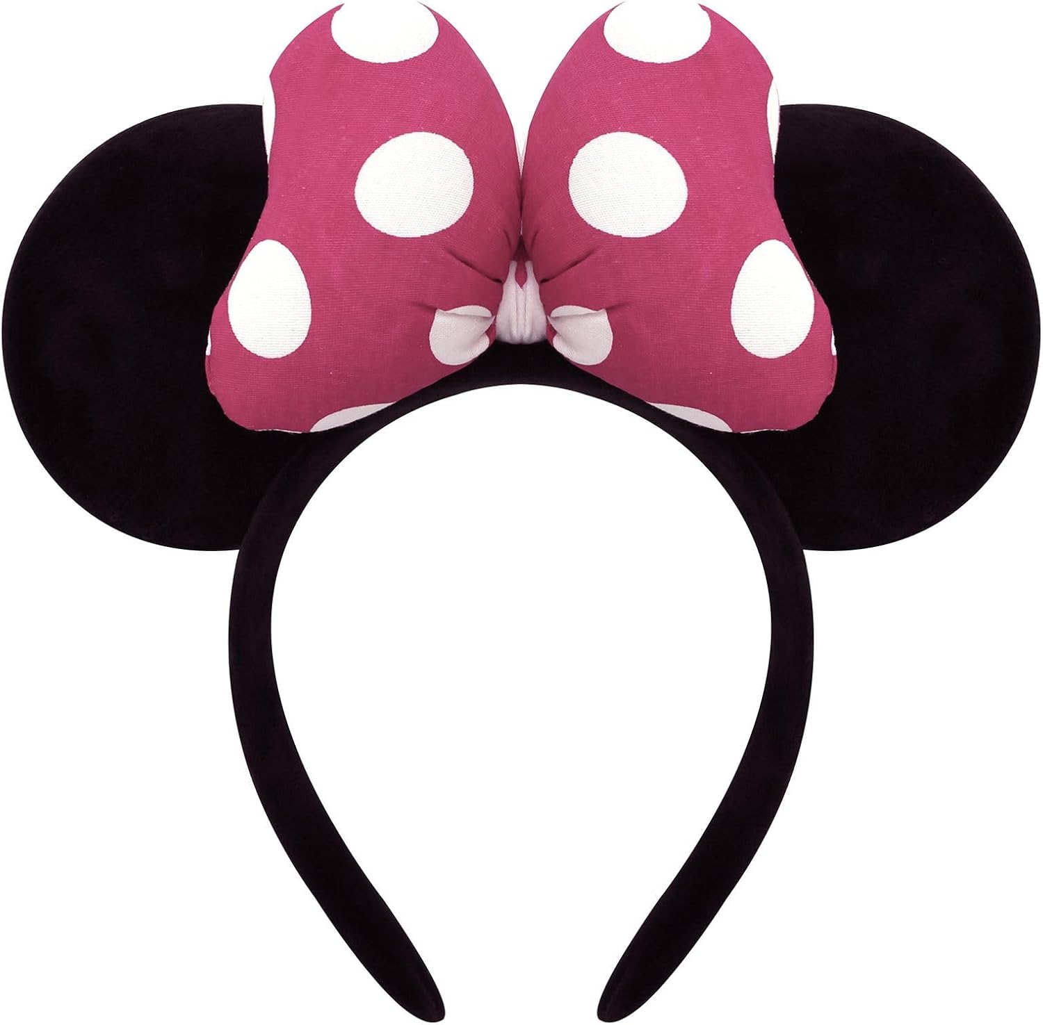 ODOCARE Handmade Mouse Ears Headband for Women and Ladies, Polka Dot Bow Mini Ears Costume Accessories