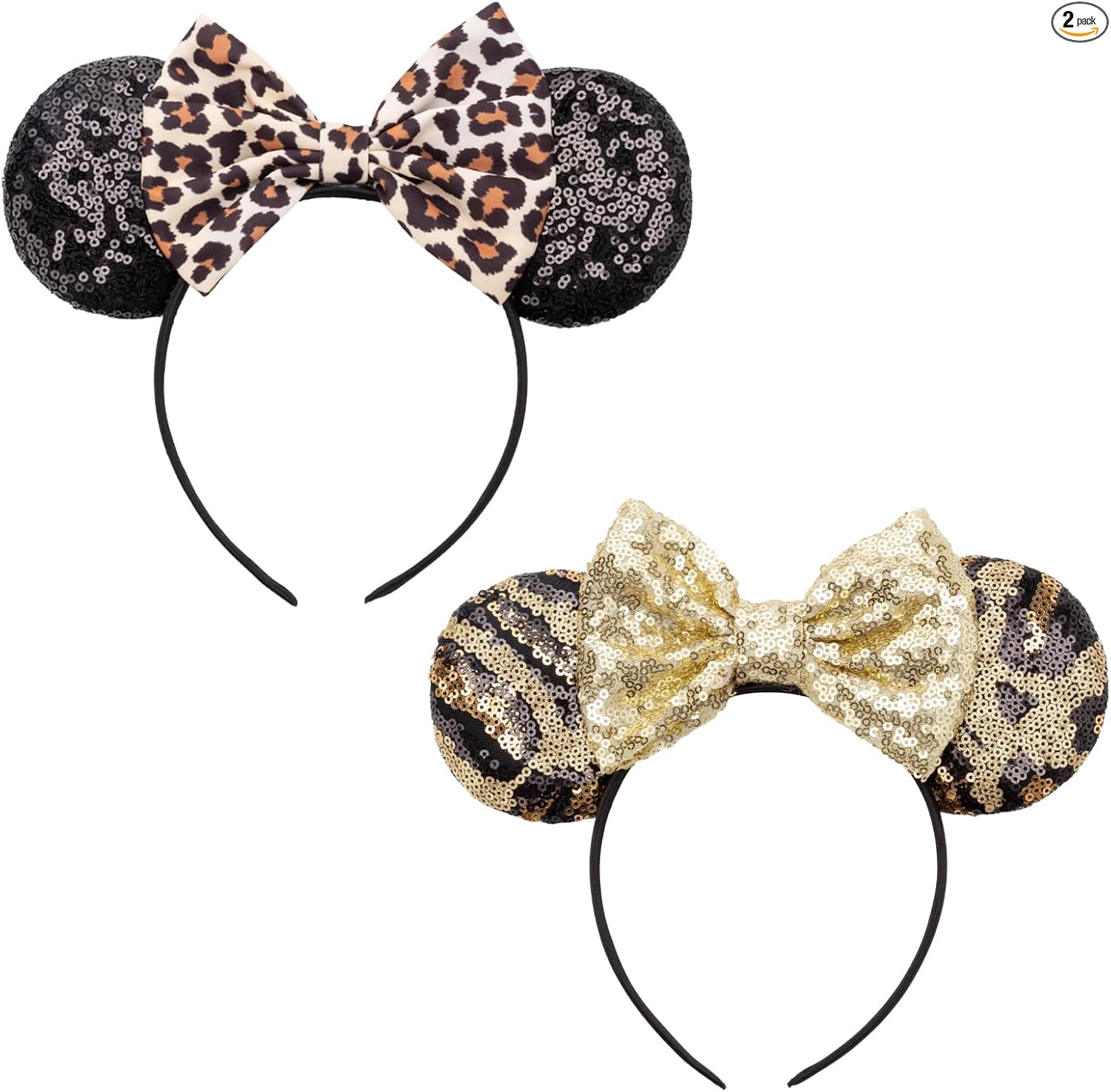 DRESHOW Mouse Ears Bow Headbands Sequins Party Decoration Cosplay Costume for Women