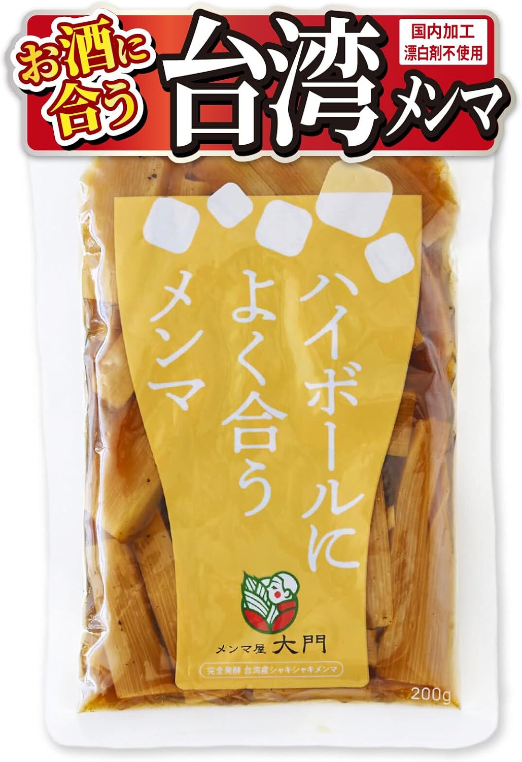 Menmaya Daimon Snacks, Goes Well with Highball, Menma 7.1 oz (200 g), Seafood Umami and Black Pepper Accented, Seasoned Extra Thick Meaty Texture, Fully Fermented Ingredients, No Bleach Used