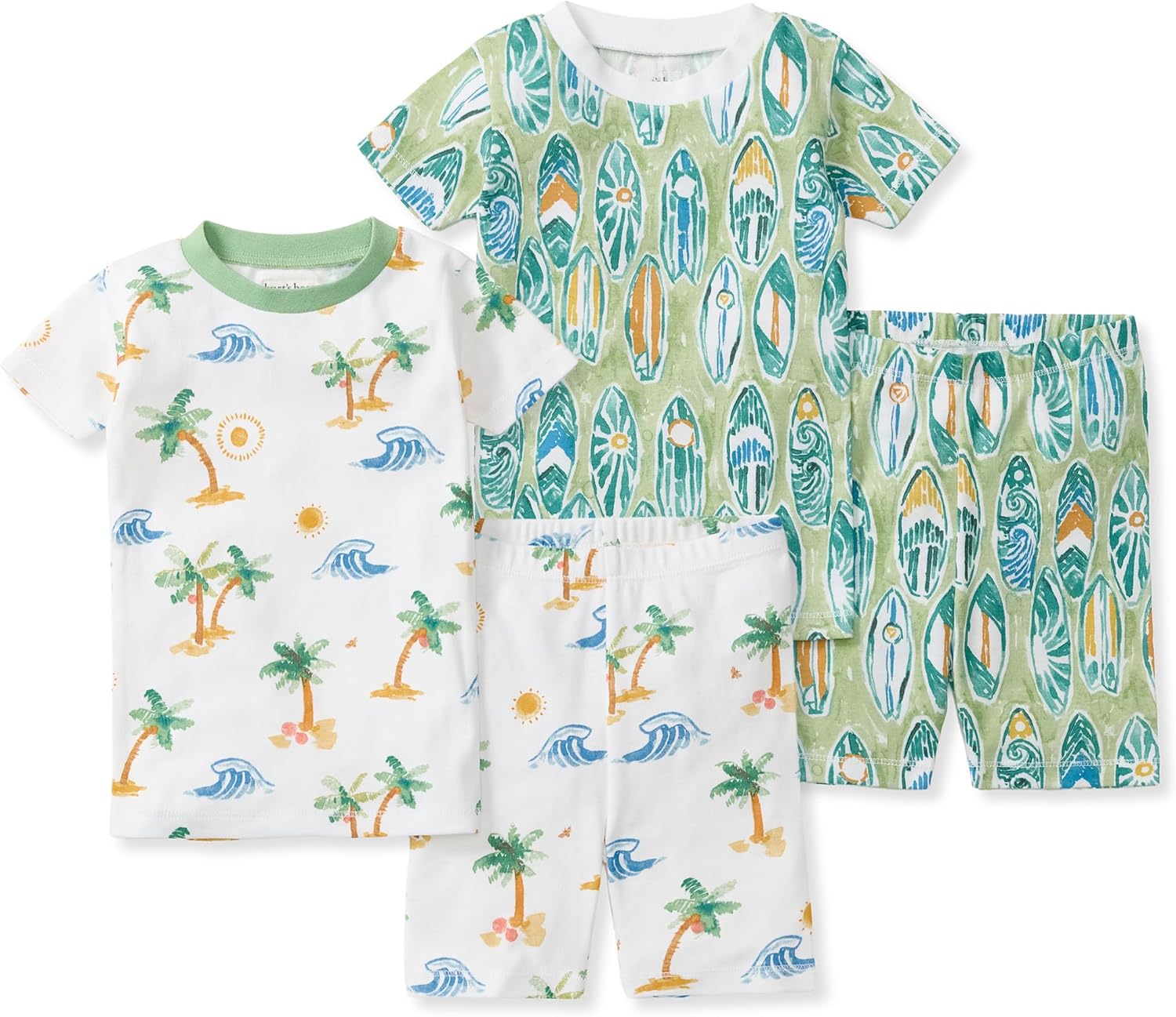 Burt's Bees Baby Pijama unisex de algodón, camiseta de manga corta de 2 piezas y pantalones cortos | Snug fitting, yet comfy warm weather pajamas sets are made in our classic rib fabric