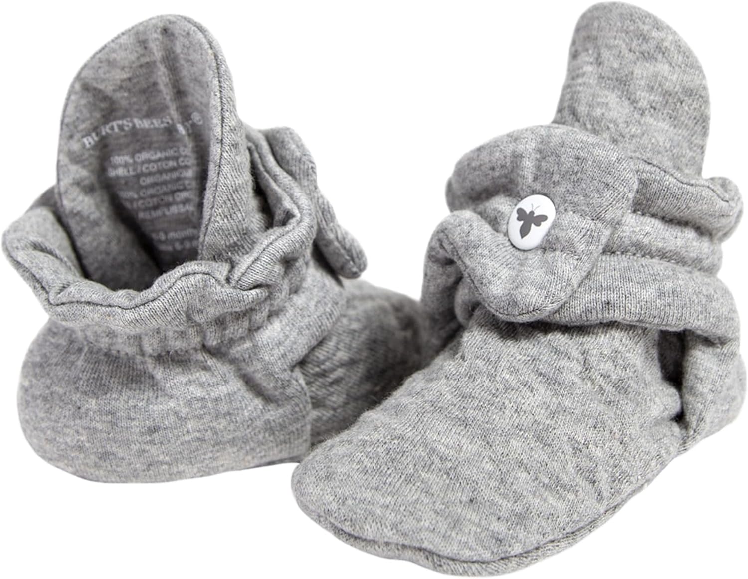 Burt's Bees Baby Botines ajustables para bebé, 100% algodón orgánico, botas fáciles de poner y quitar, ajuste cómodo, esencial para bebé