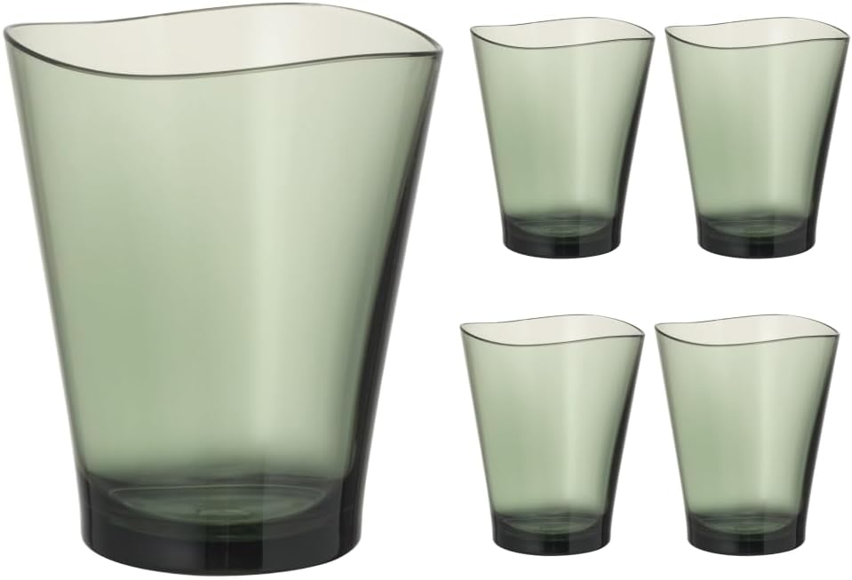 Plakira Break-Resistant Glass Cup, 240ml, Microwave and Dishwasher Safe, Made in Japan, for Outdoor, Children, Home Parties, Restaurants, Stylish, Dark Green, Tumbler, for Beer, Highball, Coffee
