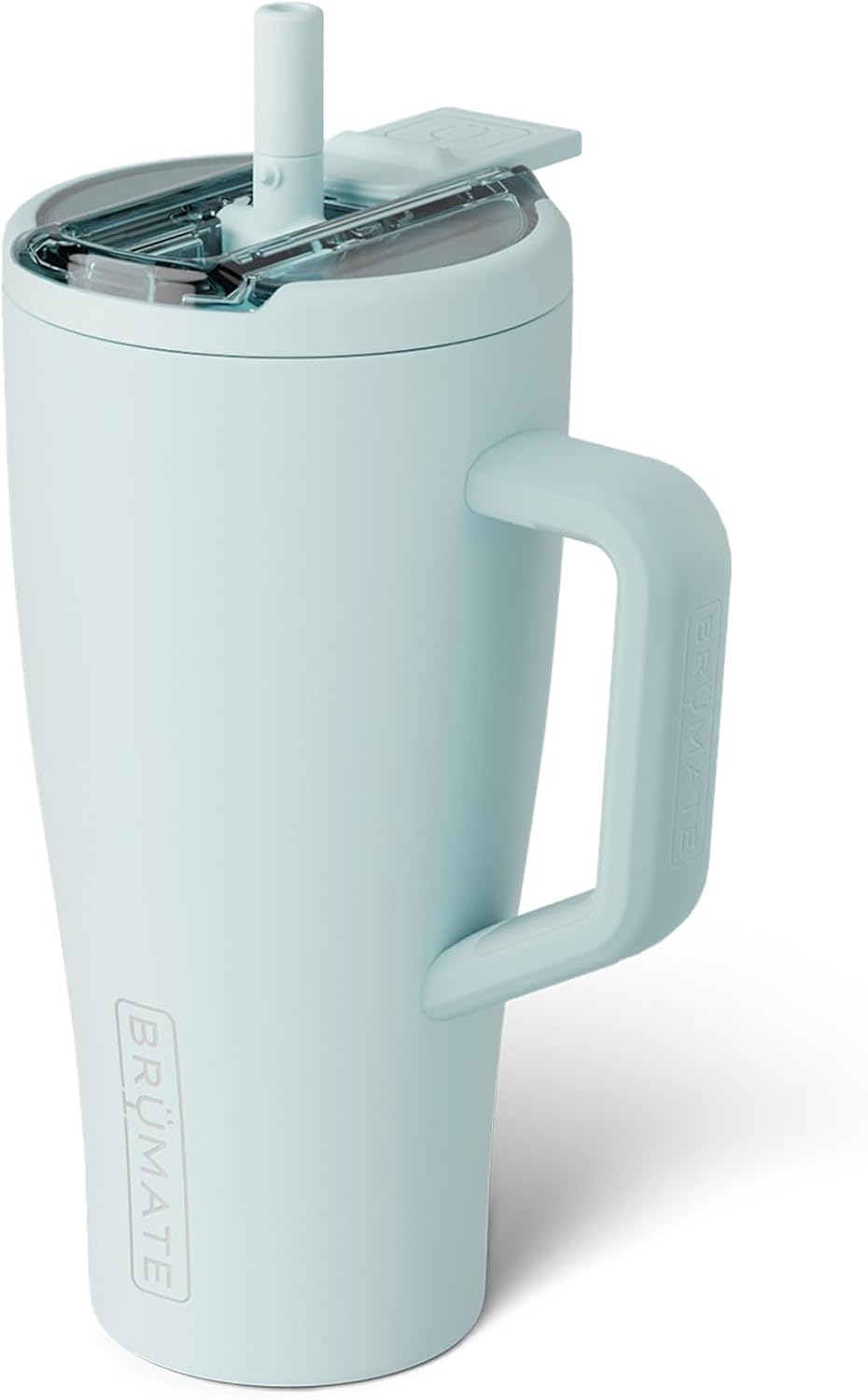 BrüMate Era Flip - Vaso de 40 onzas con tapa con pajilla cubierta 100 % a prueba de fugas, popote higiénico cubierto, botella de agua de acero inoxidable aislada con asa, apto para portavasos, sin BPA (Lilac Dusk)