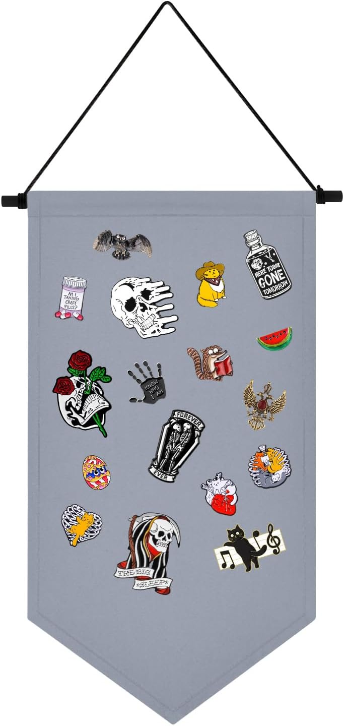 Broche para colgar en la pared, estuche de almacenamiento de joyas, soporte de exhibición de lienzo, soporte de pin esmaltado, soporte para pancartas, aretes, collar, organizador de colección