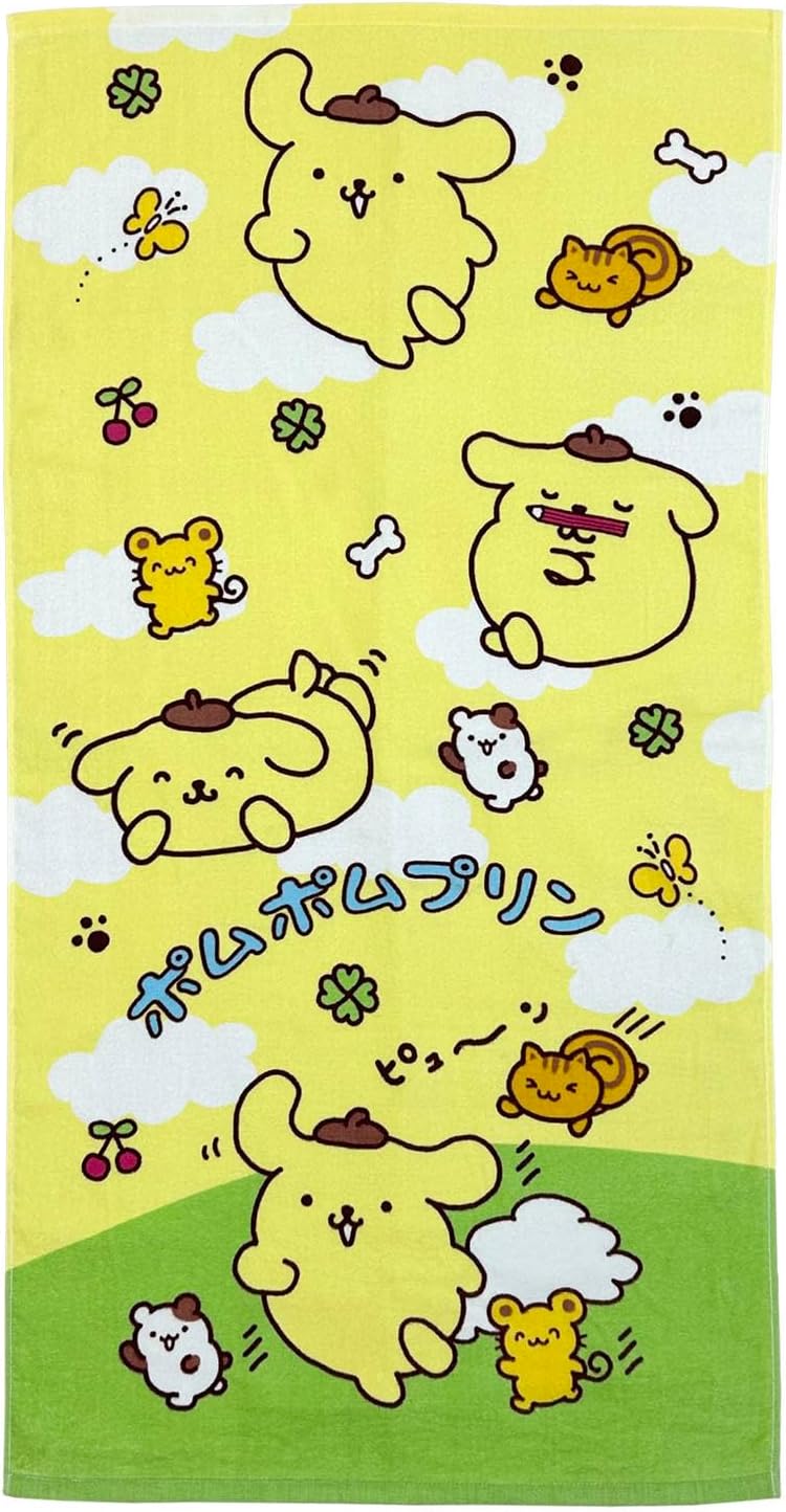 Nomura Towel Sanrio Characters Pochacco Bath Towel, 1 Piece, 23.6 x 47.2 inches (60 x 120 cm), 100% Cotton