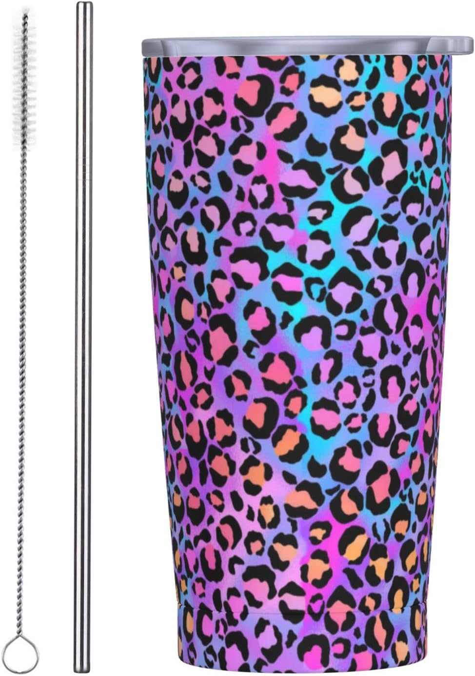 Vaso de mariposa púrpura con tapa y popote, taza de viaje aislada de acero inoxidable de 20 onzas, botella de agua caliente y fría, recuerdo de mariposa azul para hombres y mujeres