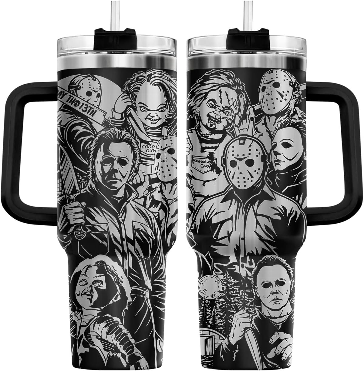 34HD Lord Fantasy Adventure - Vaso de café con aislamiento de acero inoxidable de 40 onzas, taza de viaje con asa y tapa para pajilla, segunda taza de café, regalos para amantes de los libros