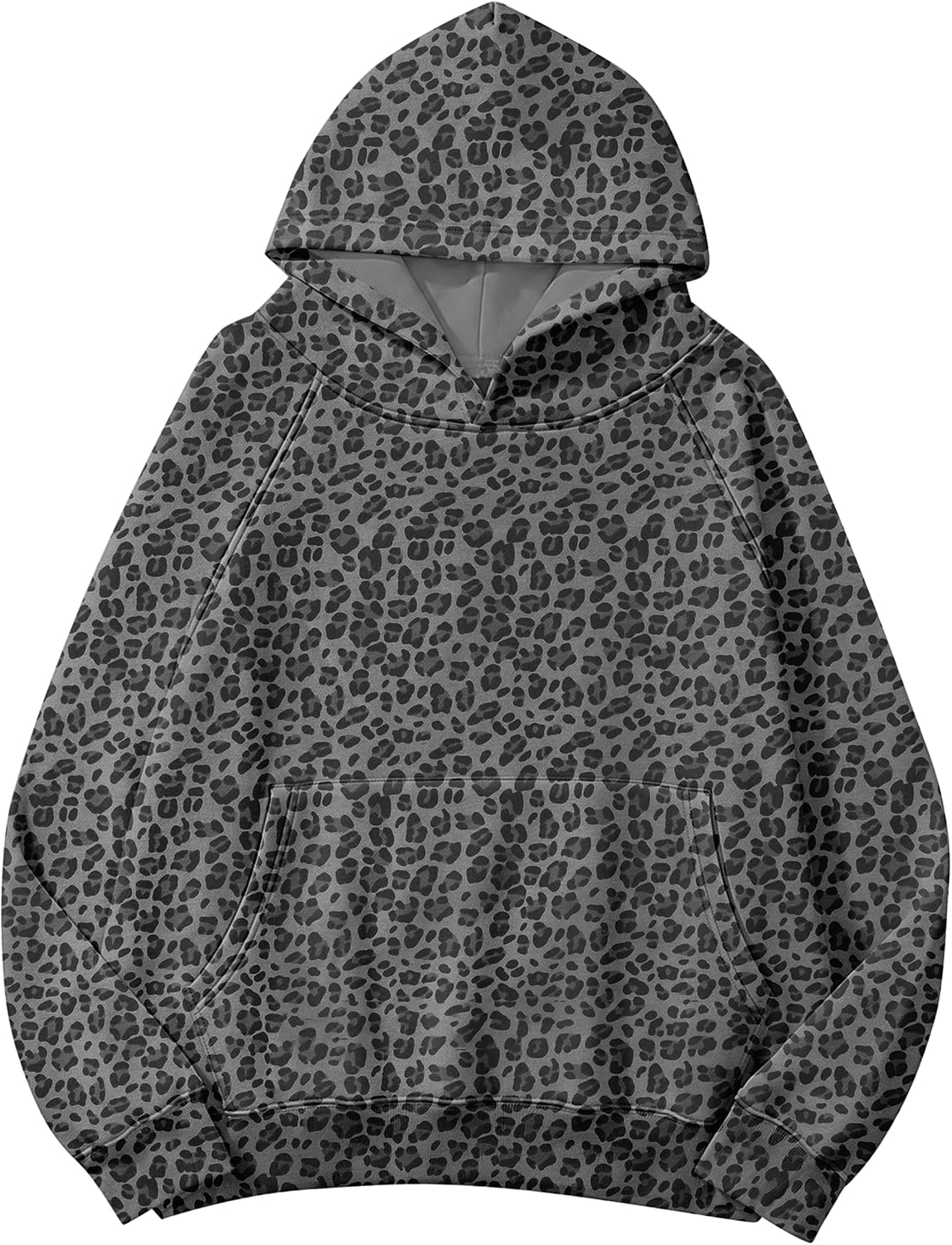 Lauweion - Sudaderas con capucha básicas de forro polar para mujer, con estampado de letras, manga larga, bolsillo canguro, hombros caídos, estilo holgado