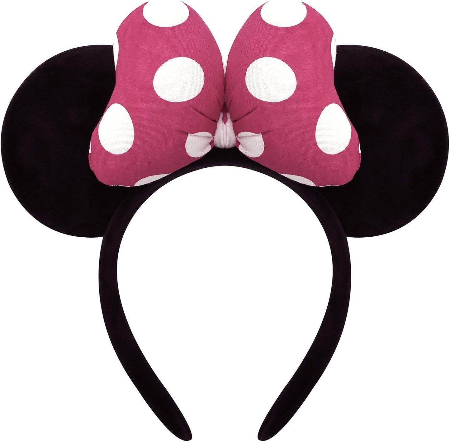 ODOCARE Handmade Mouse Ears Headband for Women and Ladies, Polka Dot Bow Mini Ears Costume Accessories
