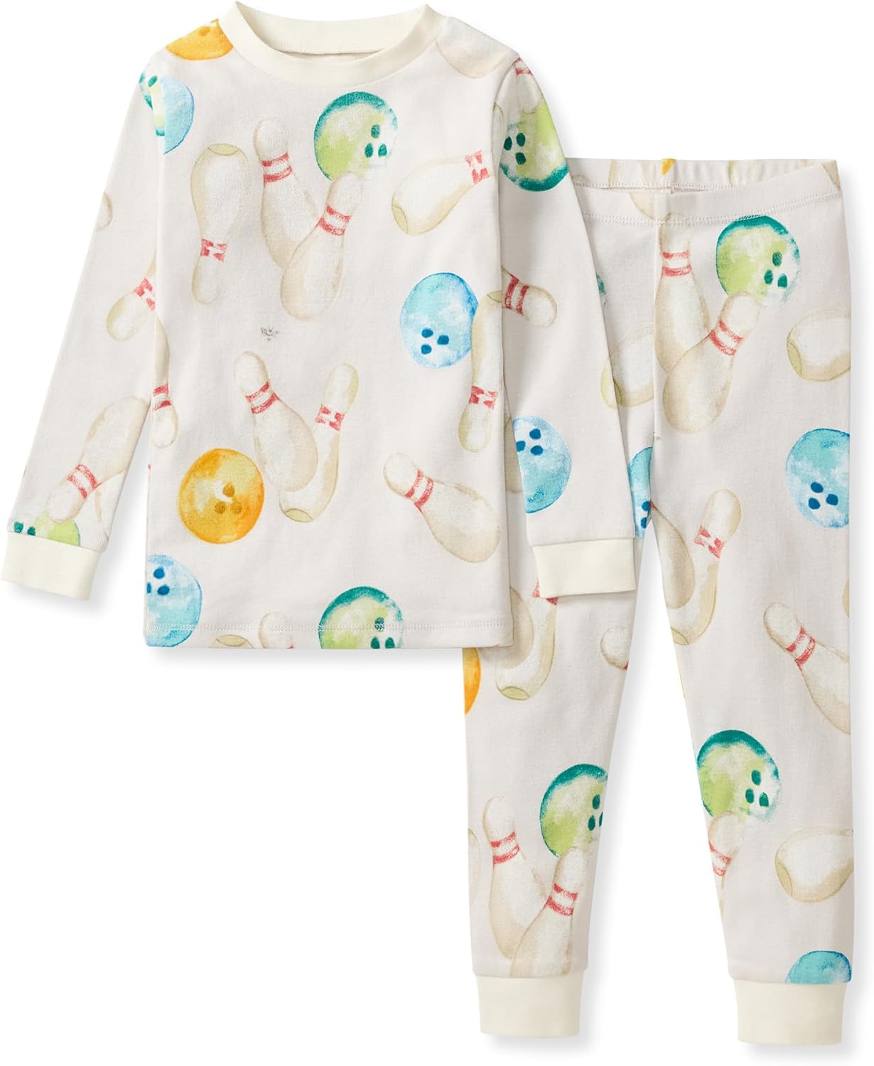 Burt's Bees Baby Pijama de algodón orgánico para niños, conjunto de pijama para niños pequeños, 2 piezas | Soft, cozy, snug fitting pajamas feature stretchy ribbed cuffs and hand painted prints to make bedtime a breeze