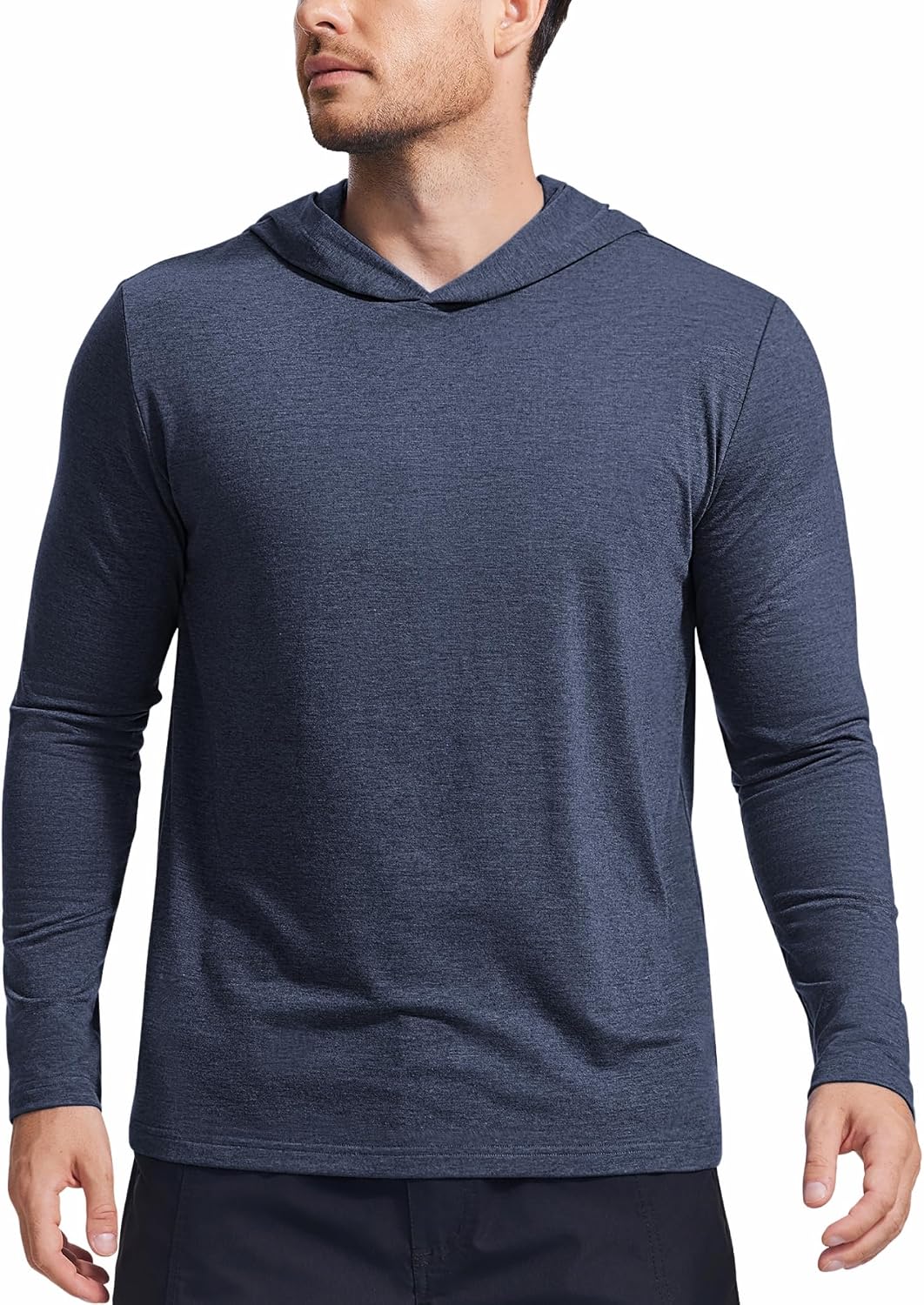 PINSPARK Sudaderas ligeras con capucha tipo pullover para hombres, manga larga, sudadera con capucha para golf, gimnasio, entrenamiento, sudadera atlética