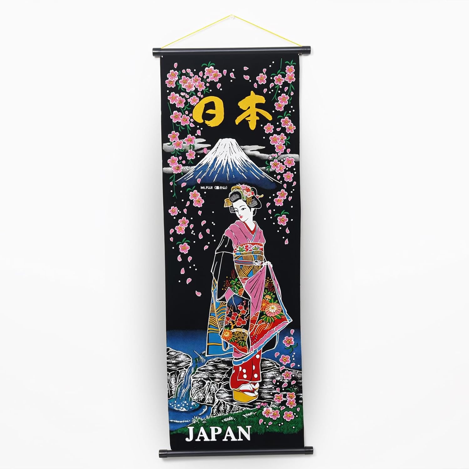 Japanese Souvenir Wall Scroll Tokyo Bean (Height 16.1 x Width 7.1 inches (41 x 18 cm), Made in Japan, Pennant Material, Lightweight and Compact
