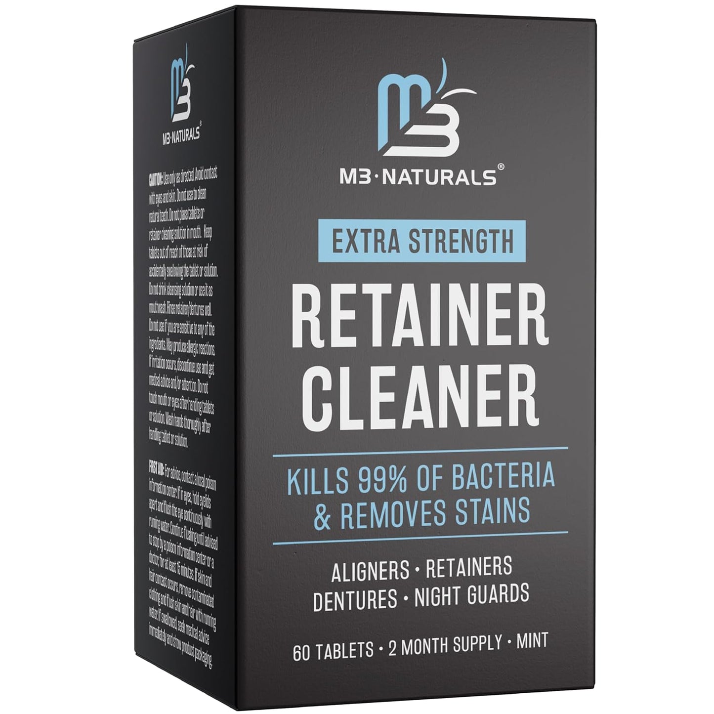 Retainer Cleanser Tablets Invisalign Cleaner, Removes Odors Discoloration Stains and Plaque 4 Month Supply Denture Cleansers Retainers Mouth Guards Denture Bath Mint by M3