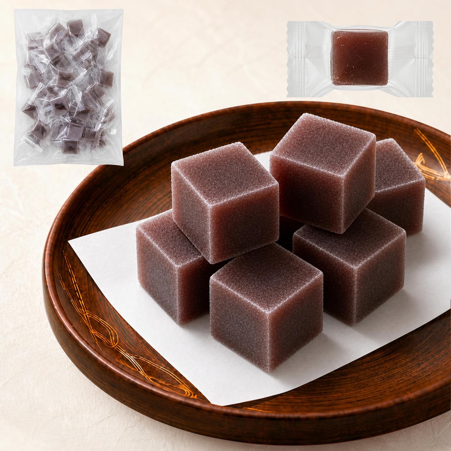 Alneka Mini Adzuki Yokan Yokan Japanese Sweets, Individual Packaging, 17.6 oz (500 g), Estimated Quantity: Approximately 50 Pieces, Made in Japan