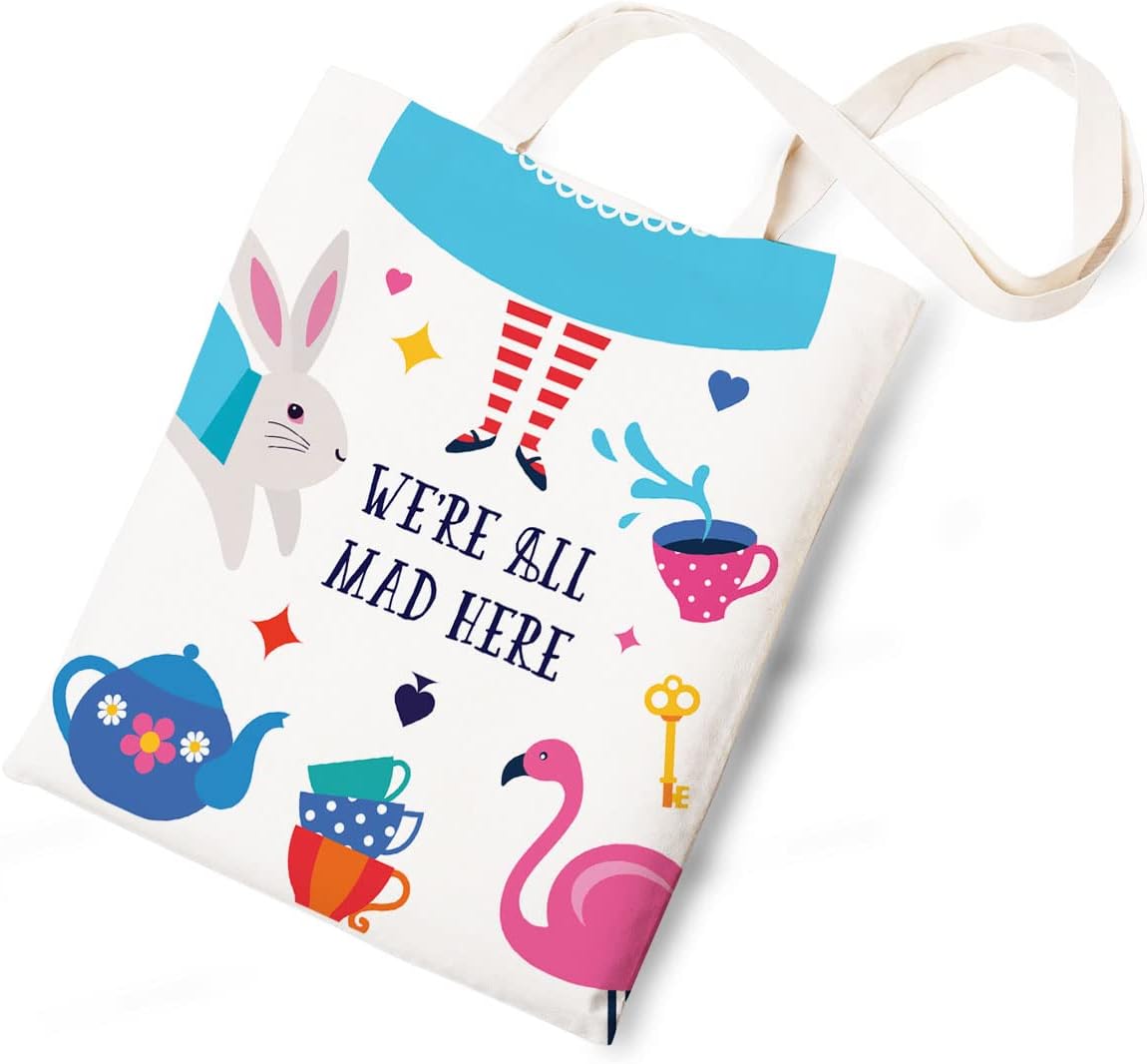 Silhouette of Alice Tote Bag Cotton Reusable Tote Shoulder Bag Fans Canvas Tote Bag For Gifts For Friends Fans