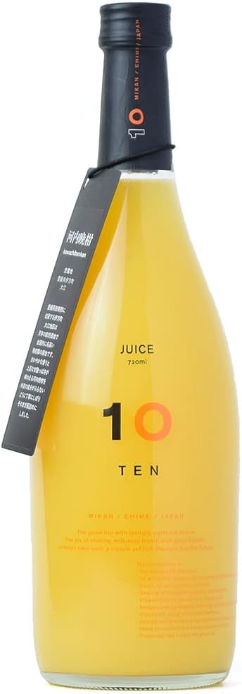 10FACTORY Ehime Mikan 100% Fruit Juice, Additive-Free, Straight Juice, 1 Bottle (24.3 fl oz (720 ml)), Made in Ehime, High Quality, Made in Japan (Kawachi Bankan)