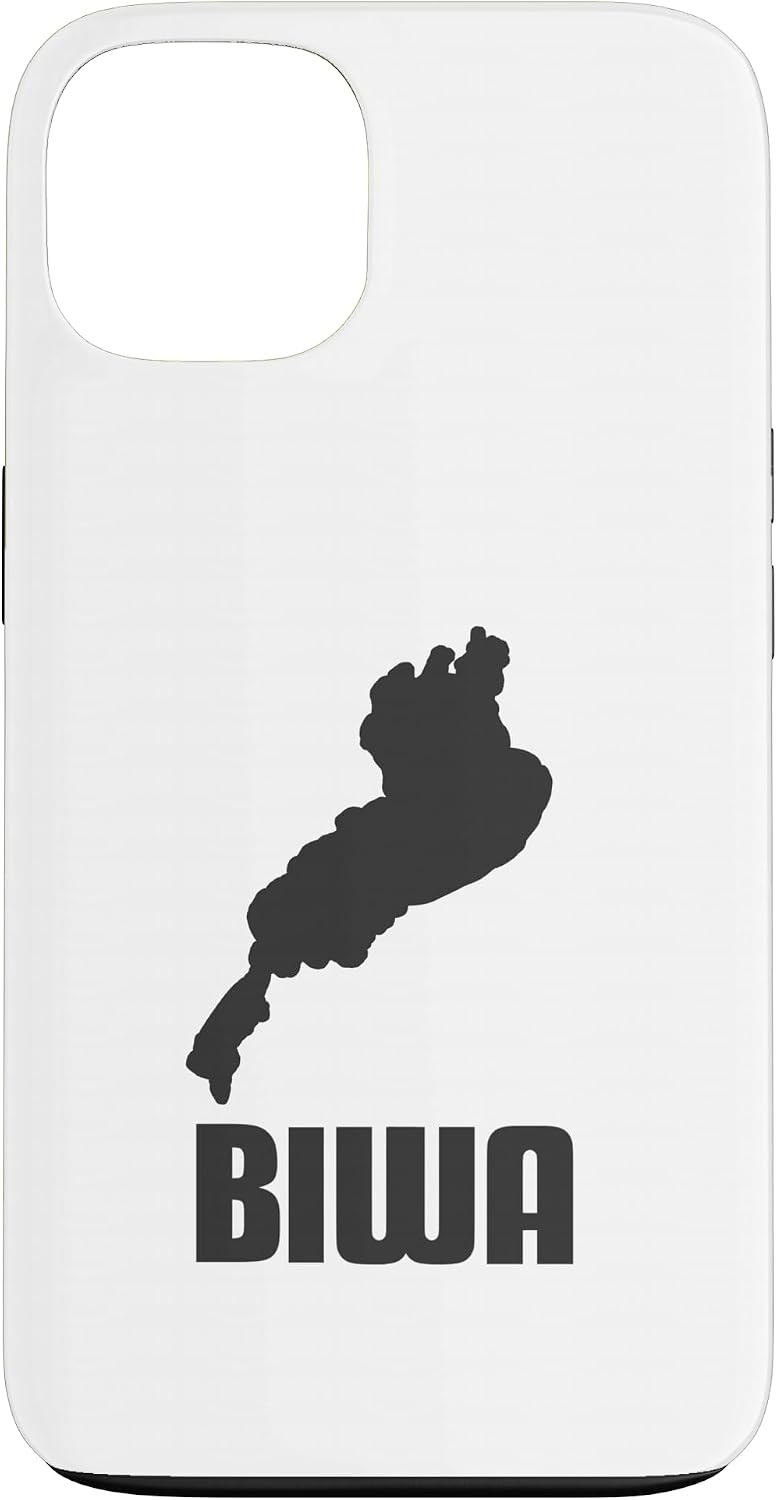 BIWA 琵琶湖 滋賀 地図【47都道府県】ジモティ JIMO-T ブランド パロディ 地元 お土産 プレゼント 面白 スマホケース iPhone 16 用
