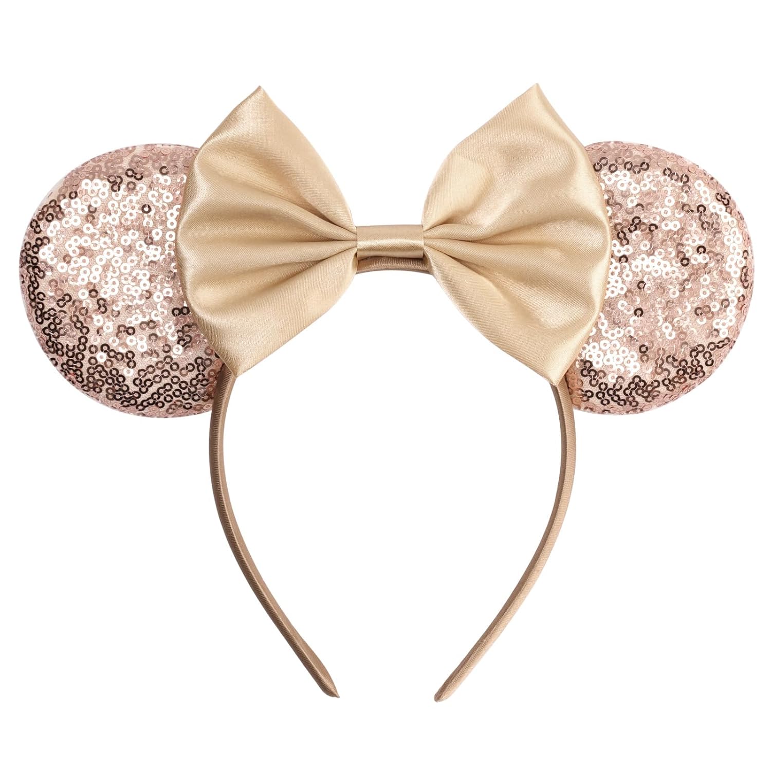 bianbaistar Orejas de ratón brillantes, diadema clásica de lentejuelas negras para adultos y otros usuarios encantadores, accesorio para fiestas de vacaciones o parque de atracciones