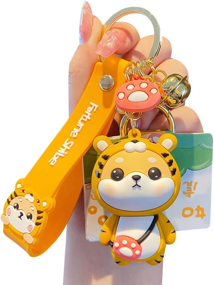 [AIXUAN] Cute Idea Chinese Zodiac Motif Lucky Animal Shiba Inu Pendant Keychain Keychain, Keyring Lovers Valentine's Day Present Pendant Handbag Rucksack Car Key Wrist Strap (Dog)