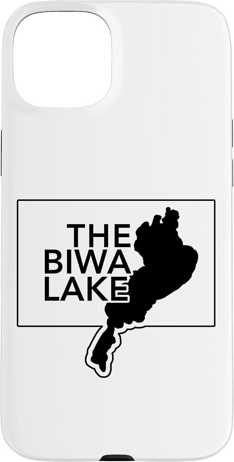 THE BIWA LAKE 琵琶湖 滋賀 地図【47都道府県】ジモTティ JIMO-T 地元愛 お土産 プレゼント 面白 スマホケース iPhone 16 Plus 用