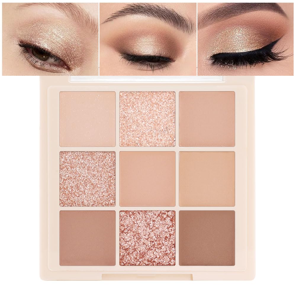 CAKAILA Brown Eyeshadow Palette-Neutral Nude Brown Smokey Eye Shadow Palette,Rose Gold Bronze Naked Cream Eyeshadow Palette Makeup,Natural Eyeshadow for Eyes Long Lasting Naturing-Looking