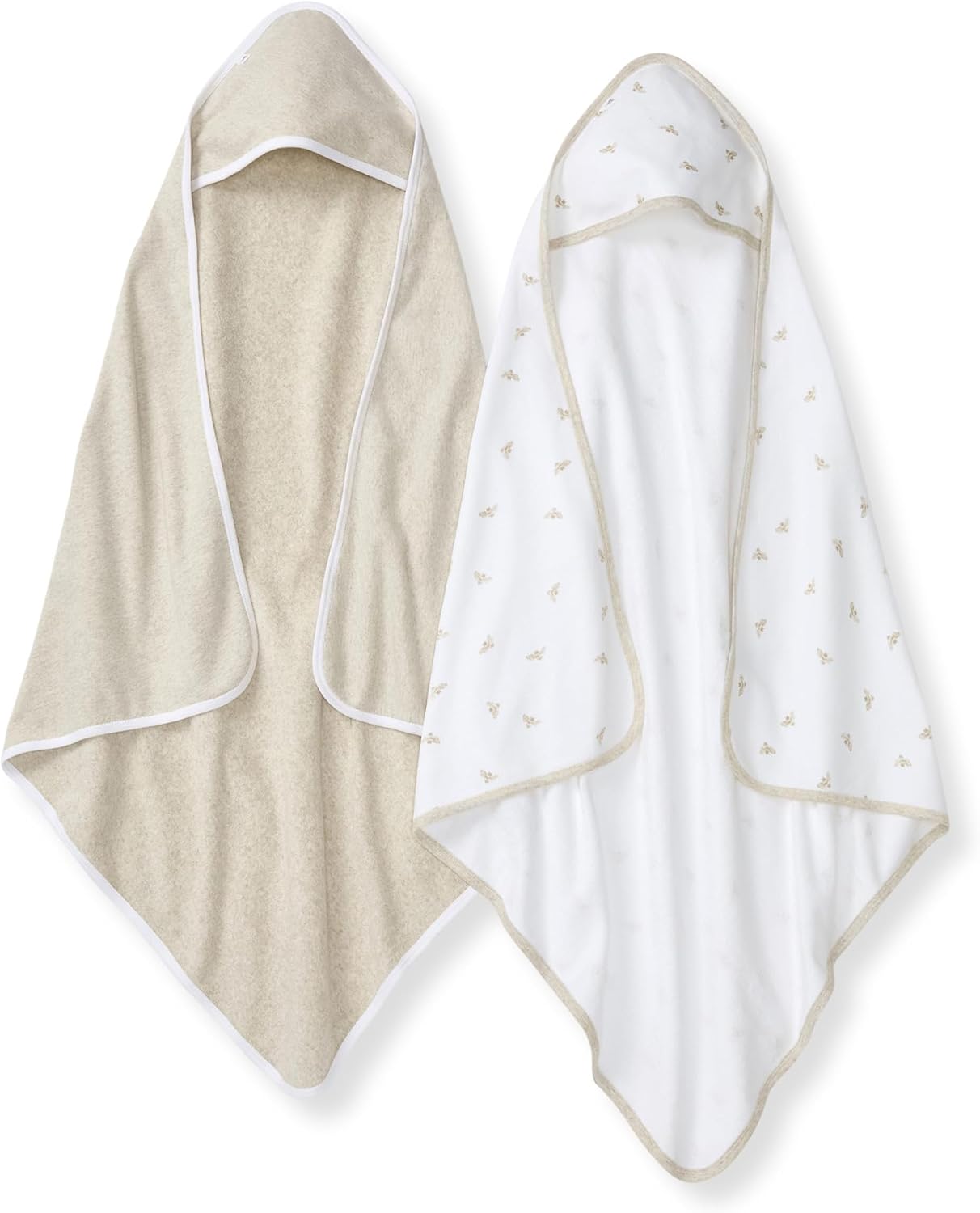 Toalla orgánica con capucha de una sola capa para bebé de Burt's Bees Baby, Paquete de 2, Pequeños patos | Toalla con capucha de algodón 100% orgánico de rizo suave y absorbente que es duradera y suave, mide 29 x 29 pulgadas
