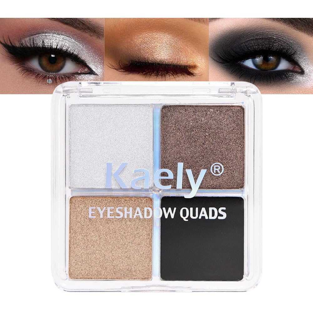 evpct - Paleta de sombra de ojos cuadrada en polvo mate marrón desnudo, rosa desnudo claro, marrón oscuro natural, sombra de ojos mate ahumada de alta pigmentación, mini paleta de maquillaje para