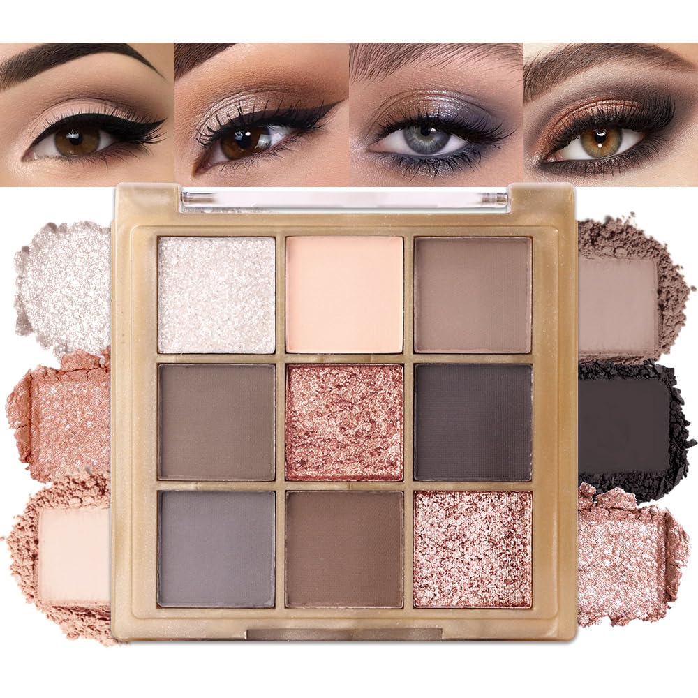 CAKAILA Brown Eyeshadow Palette-Neutral Nude Brown Smokey Eye Shadow Palette,Rose Gold Bronze Naked Cream Eyeshadow Palette Makeup,Natural Eyeshadow for Eyes Long Lasting Naturing-Looking