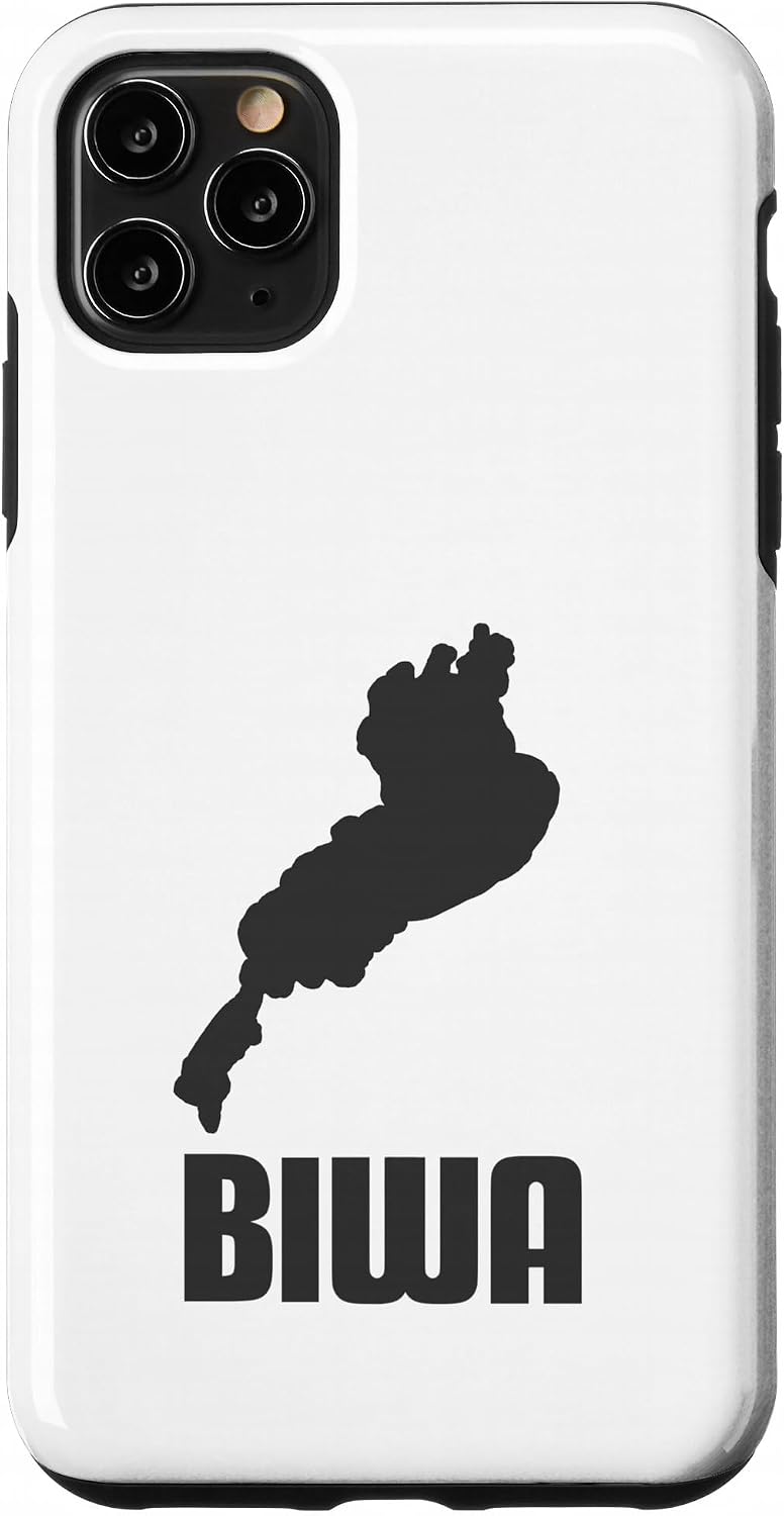 BIWA 琵琶湖 滋賀 地図【47都道府県】ジモティ JIMO-T ブランド パロディ 地元 お土産 プレゼント 面白 スマホケース iPhone 16 用