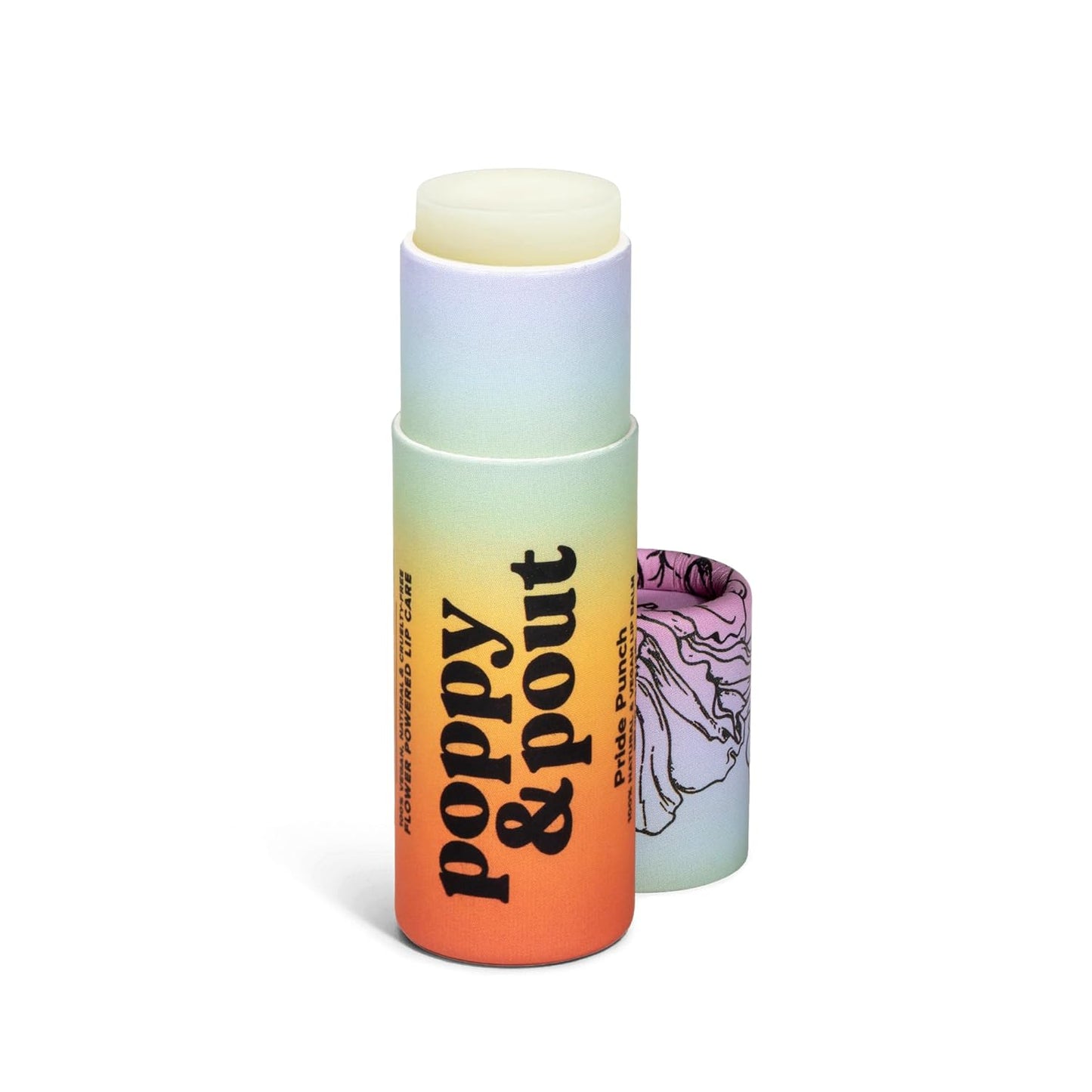 Poppy & Pout Bálsamo labial totalmente natural, tubo de cartón de 0.3 onzas, relleno a mano, cera de abejas, vitamina E, aceite de coco orgánico, libre de crueldad (flor de limón)