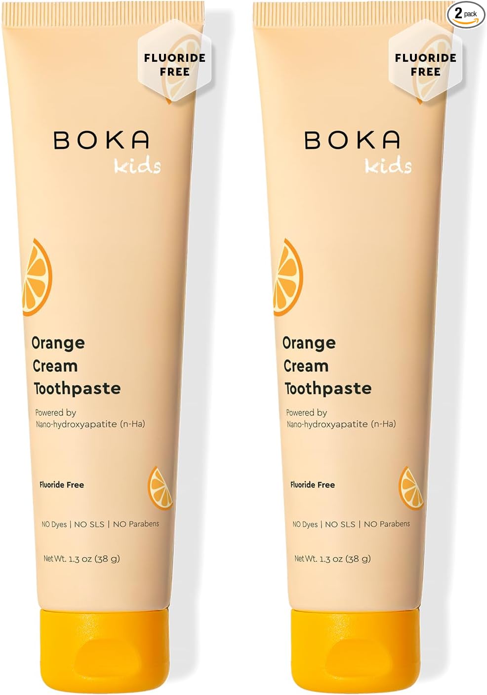 Boka Pasta de dientes sin flúor Nano Hydroxiapatite Pasta de dientes - Sabor fresa y mango, 4 oz 1 paquete