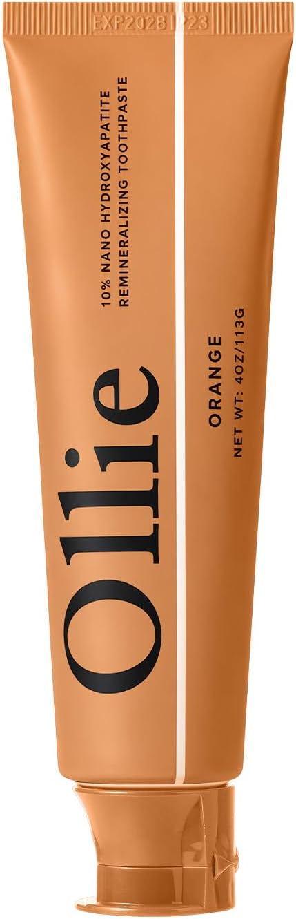 Ollie Pasta de dientes 10% Nano hidroxiapatita sin flúor para esmalte remineralizante, dientes sensibles y blanqueamiento, menta limpia, 4 onzas (paquete de 1)