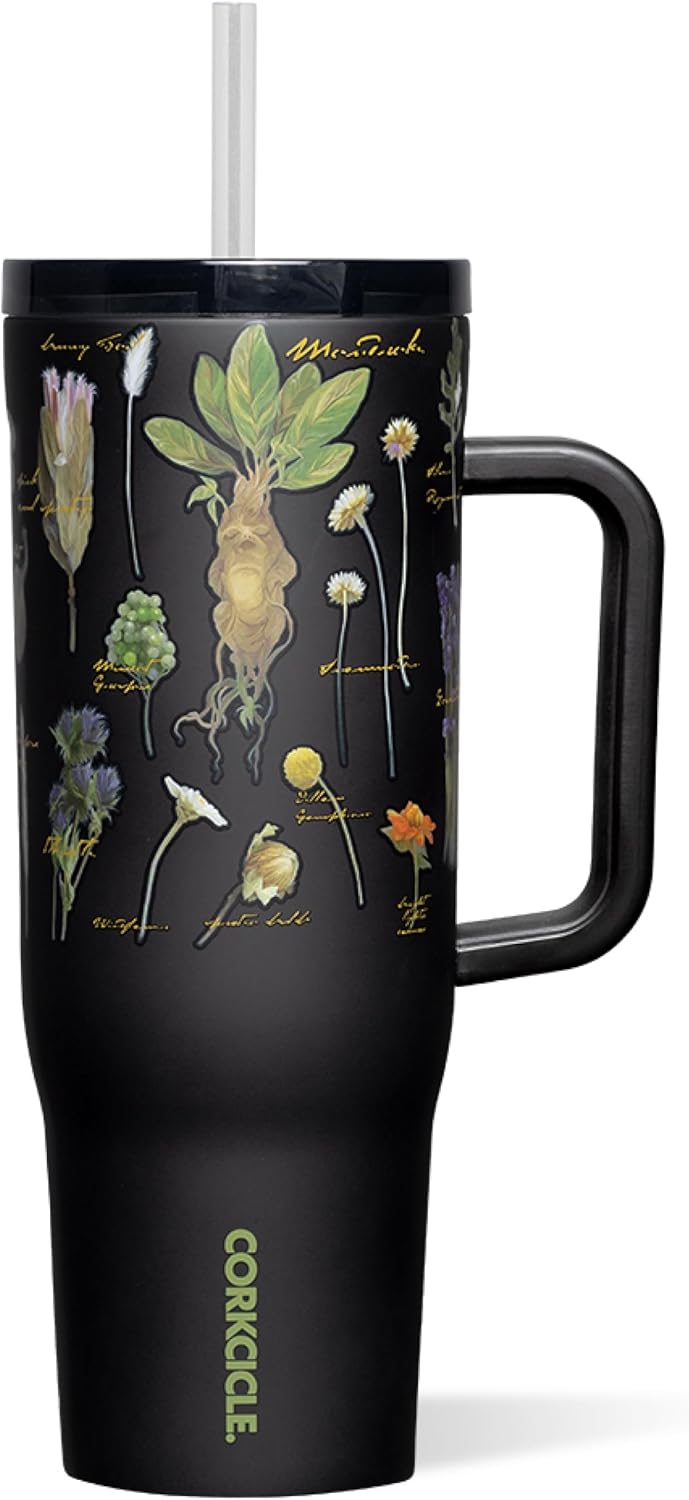 Corkcicle Cruiser Vaso Térmico Aislado con Asa y Pajita - Mantiene las Bebidas Frías 20 Horas - Triple Aislamiento - Regalo de Bebidas de Verano - Mantiene las Bebidas Heladas - 40 oz - Princesa