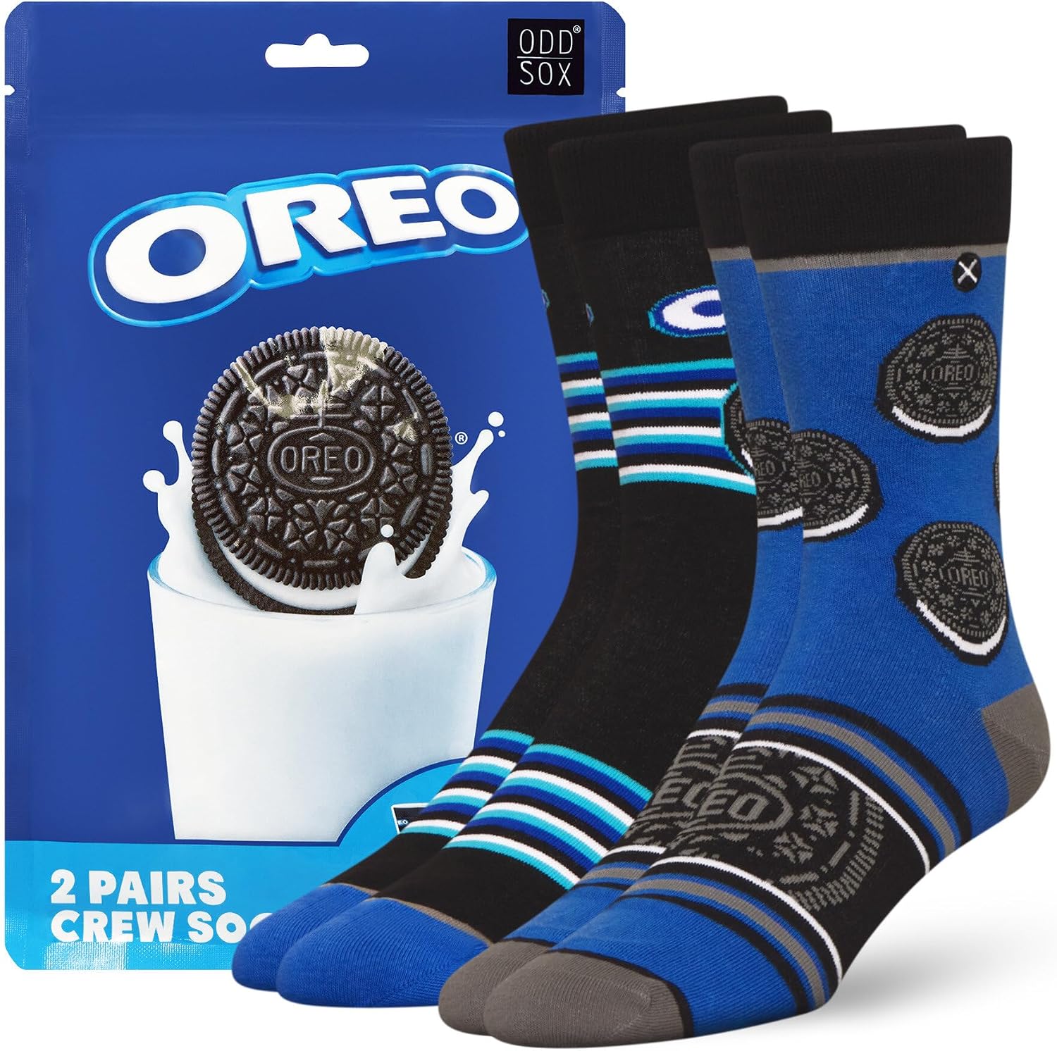Odd Sox ODDMART Candy & Sweet Snack - 2 pares de novedad – Parche agrio de Oreo Reese's Skittles Starburst y más – Regalo