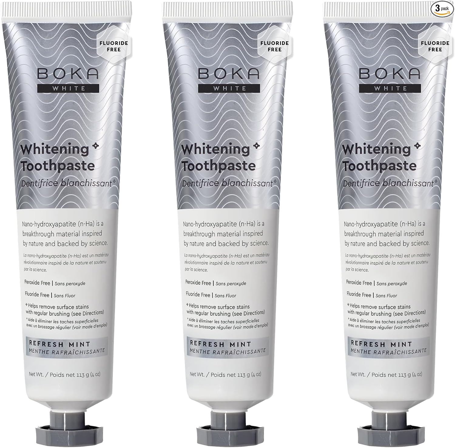 Boka Fluoride Free Toothpaste, Nano Hydroxyapatite Toothpaste, Appropriate for Sensitive Teeth - for Adult Oral Care - Ela Mint Flavor, 4 Fl Oz 1Pk