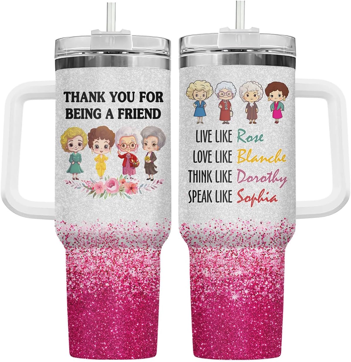 34HD Vaso de princesa rana de 40 onzas, taza de viaje aislada de acero inoxidable con asa y tapa con pajilla, regalo de cumpleaños, taza de películas de princesa de cuento de hadas para mujer