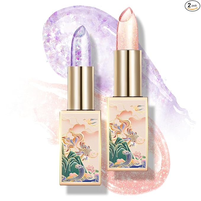 CATKIN Bálsamo labial tintado con purpurina para labios ultra hidratante, humectante labial, cuidado de labios con vitamina E nutritivo para labios agrietados y secos, 0.12 onzas, C15 Destiny, rojo