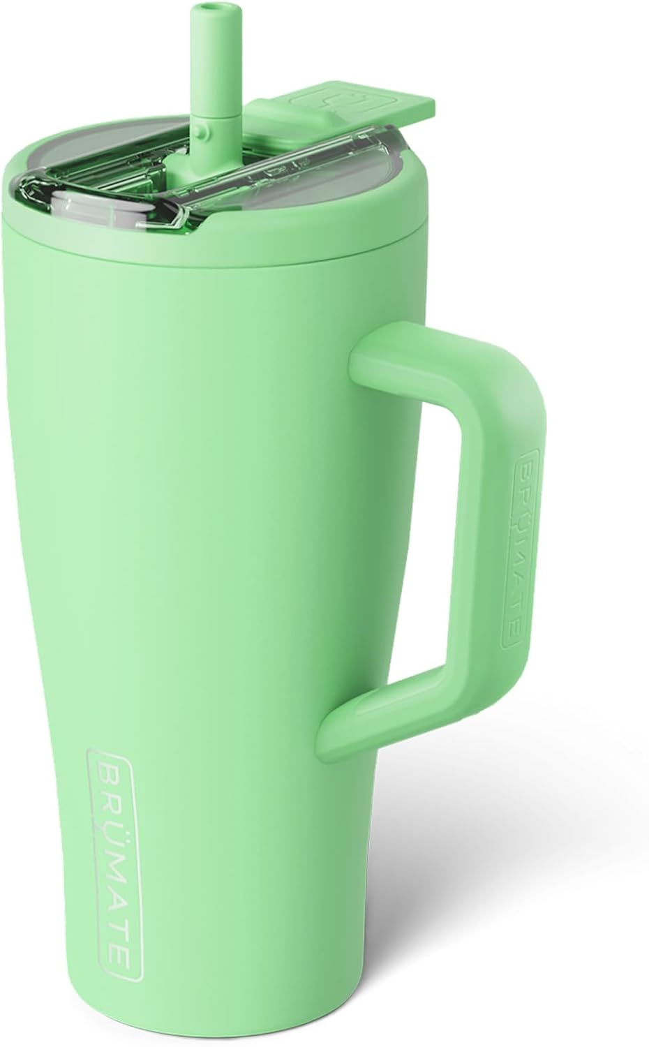 BrüMate Era Flip - Vaso de 40 onzas con tapa con pajilla cubierta 100 % a prueba de fugas, popote higiénico cubierto, botella de agua de acero inoxidable aislada con asa, apto para portavasos, sin BPA (Lilac Dusk)
