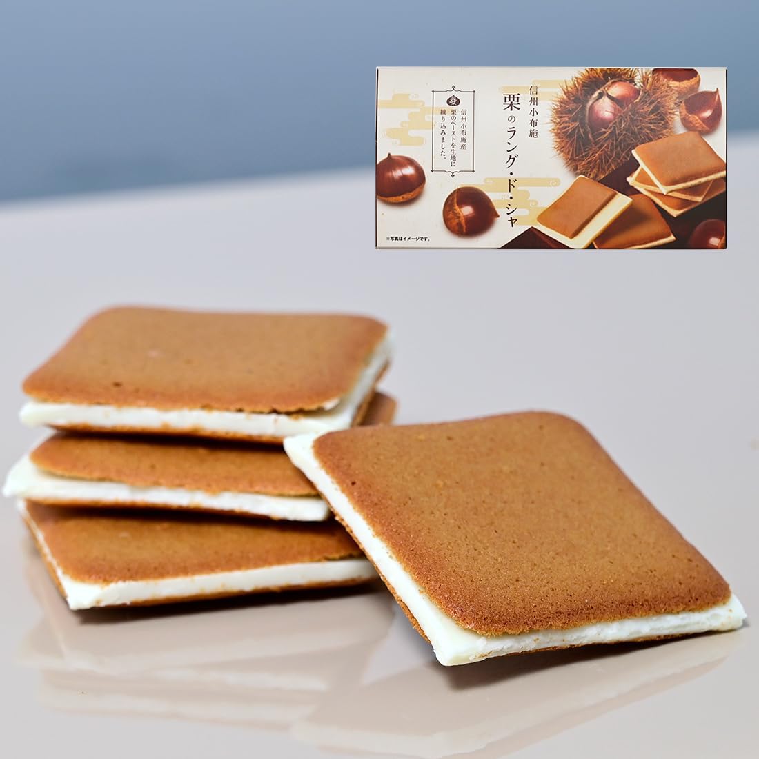 Shinshu Kobushi Chestnut Langdosha Pack of 12 (Summer Cool Delivery) (1 Box, 12 Sheets)