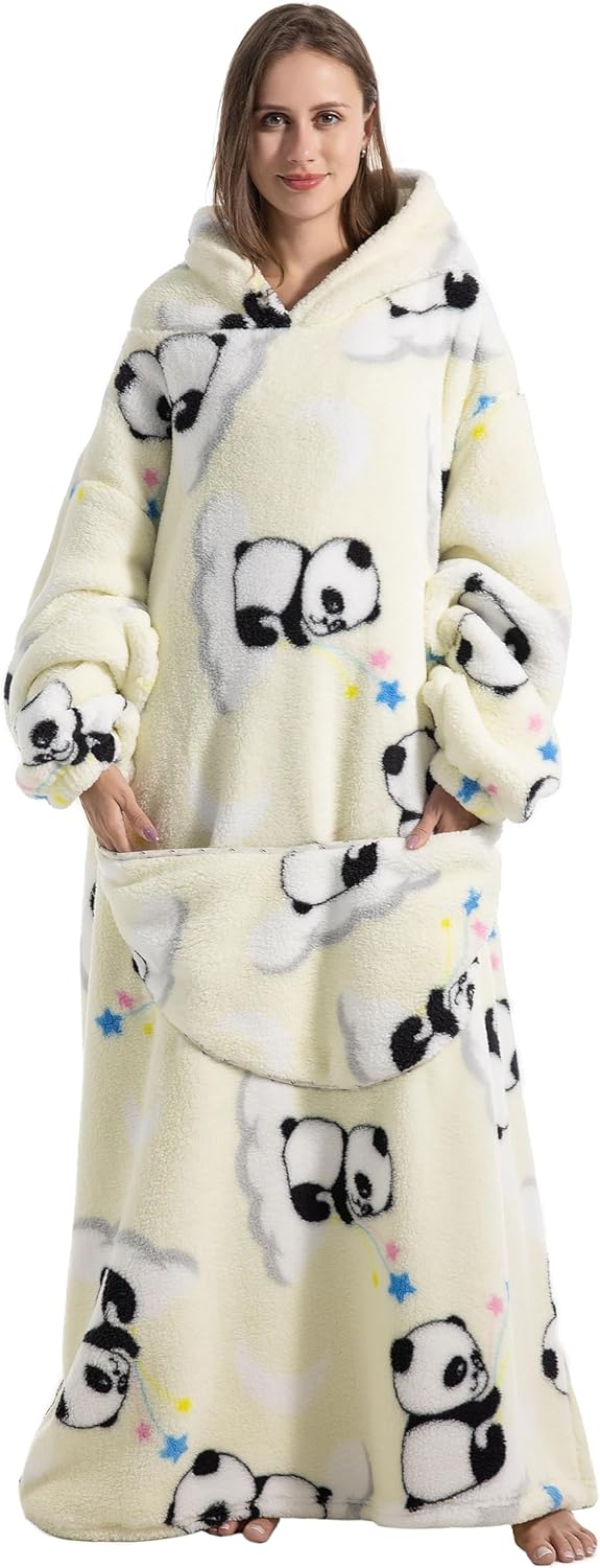 Capecage - Manta con capucha, sudadera con capucha larga como regalos de cumpleaños para mujeres y hombres, manta portátil larga para mujeres y hombres.