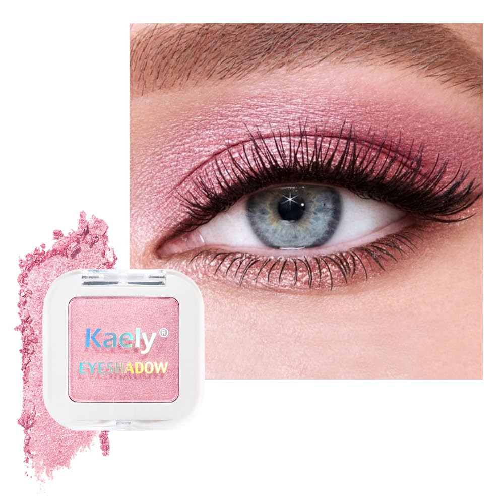 Kaely Maquillaje de sombra de ojos individual prensado, marrón nude claro mate altamente pigmentado, paleta de sombras de ojos monocromáticas altamente pigmentadas, mini sombra de ojos en polvo neutro impermeable, sombras para ojos, ligero mezclable, 13