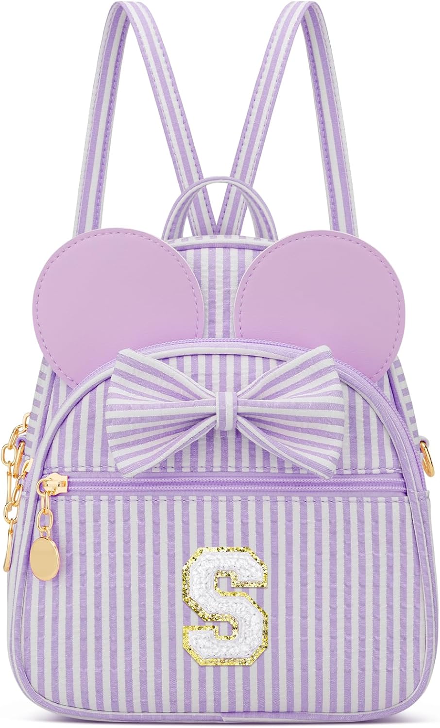 Regalo de cumpleaños personalizado para niñas pequeñas, mochila pequeña con inicial para niñas pequeñas, lindo mini bolso para niños de 3 a 10 años, rosa A
