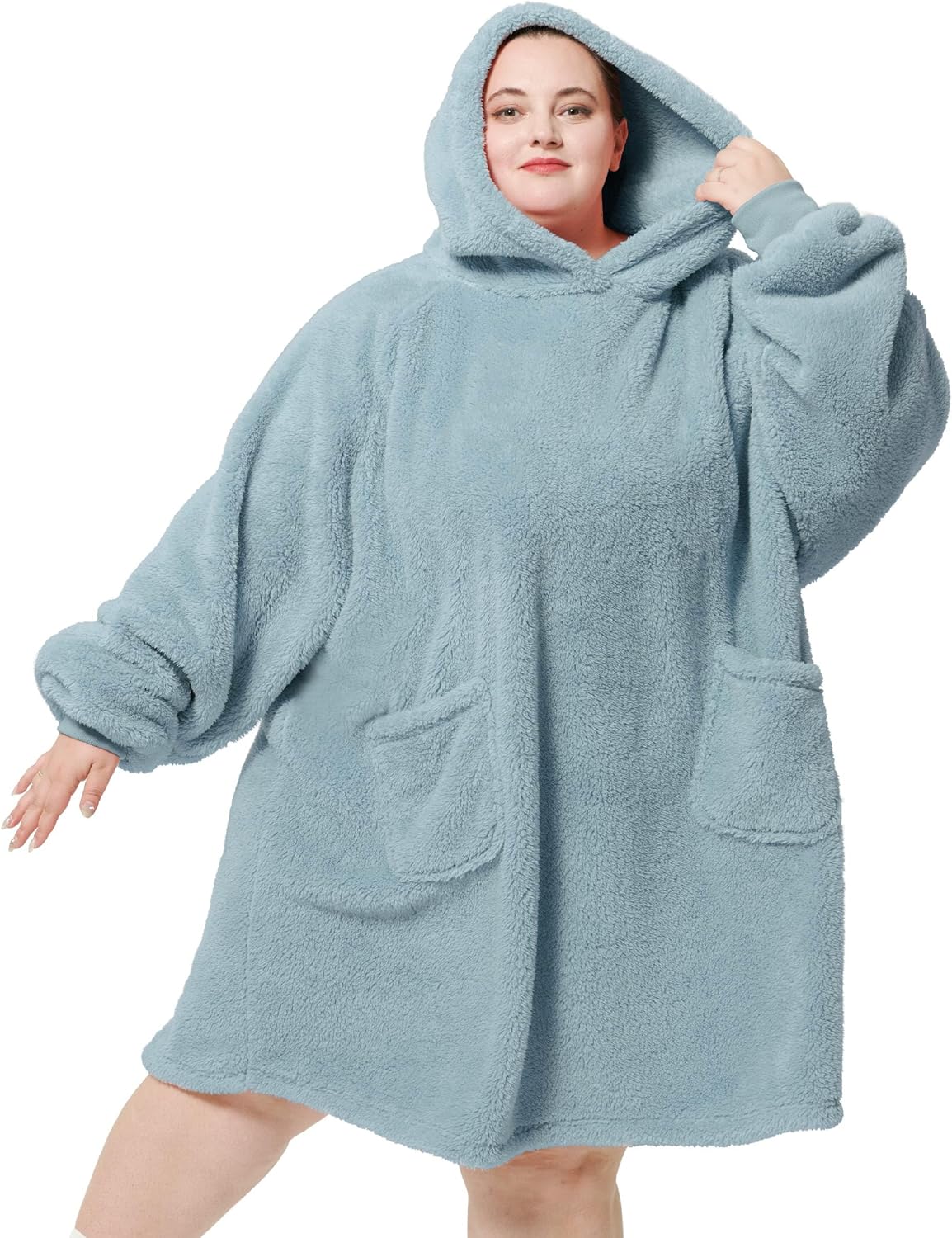 Bedsure Mantas Ponibles con Capucha, Regalos de Navidad para Mujeres, Esposa, Novia, Regalos de Cumpleaños Cálidos y Acogedores para Ella, Esposa, Sudadera Suave y Esponjosa, Mantas con Capucha de