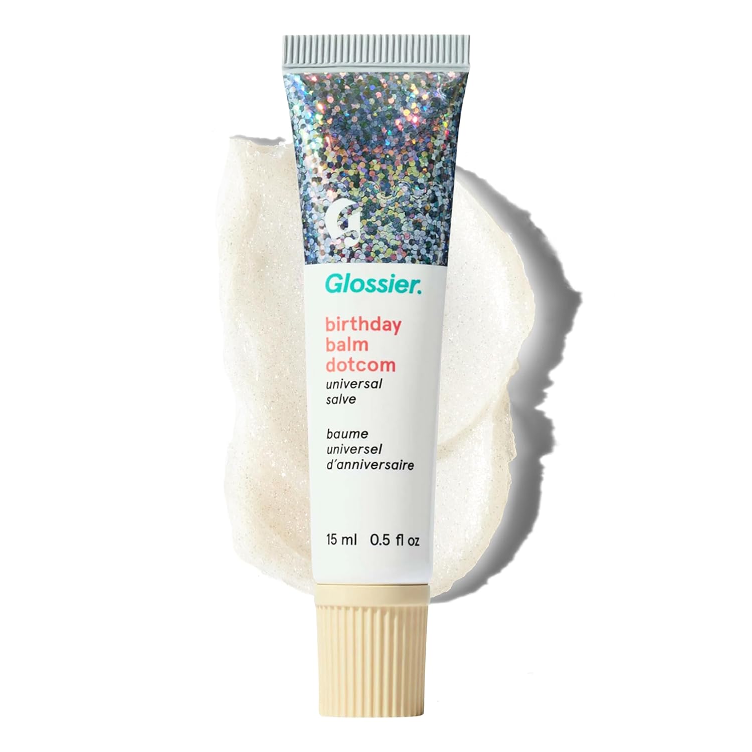 Glossier Balm Dotcom Hydrating Tinted Lip Balm - Universal Salve, Up to 12 Hour Moisture for Dry Lips, Cuticles & Skin - Lanolin, Beeswax & Castor Oil - Strawberry, Jammy Pink Tint, 15ml