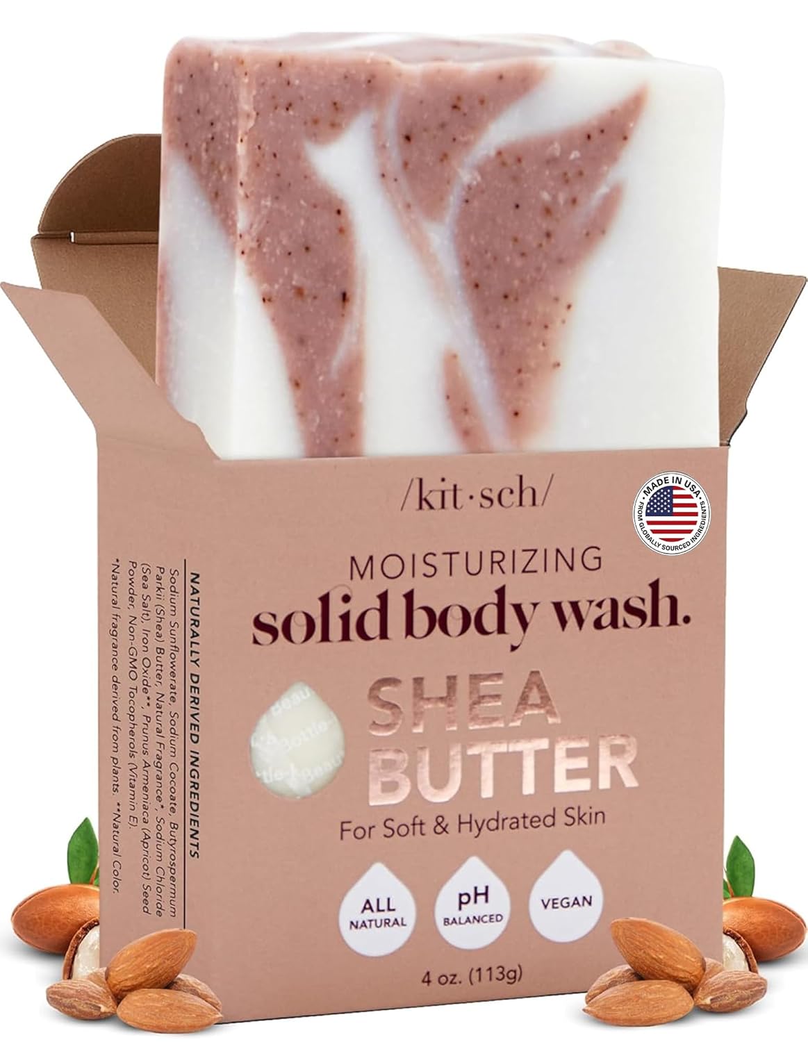 Kitsch Jabón corporal exfoliante de manteca de karité x diseño de Stormtrooper de Star Wars, jabón en barra hidratante y barra de jabón suave, hidrata, suaviza y calma la piel, sin parabenos, silicona