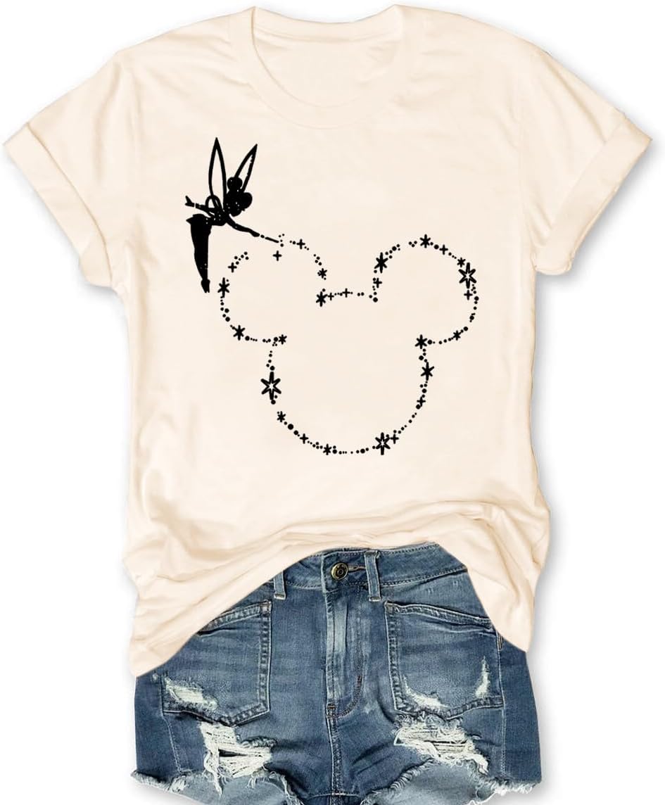 Magic Kingdom Castle - Camisa casual de manga corta para vacaciones, ropa bohemia para mujer, lindas camisetas de verano