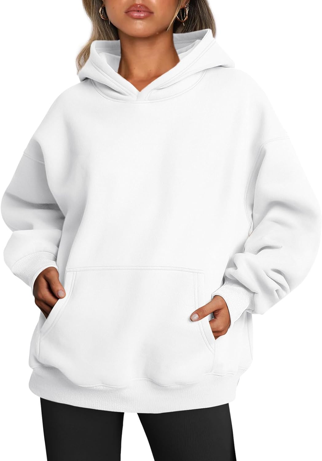 Trendy Queen Sudaderas con capucha de gran tamaño para mujer, sudaderas de felpa para mujer, suéteres de moda de otoño, suéteres de invierno | Gentle Skin Feel, Aesthetic Drop Shoulder, Large Kangaroo Pocket, Seamless Daily Outfit Match