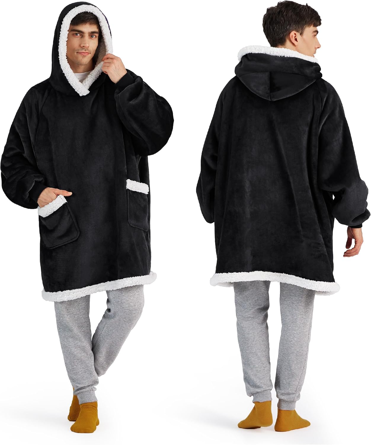 Bedsure - Manta corta de sherpa para llevar puesta